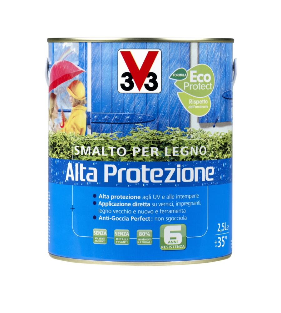 Smalto per legno - alta protezione - marrone - 2,5 litri